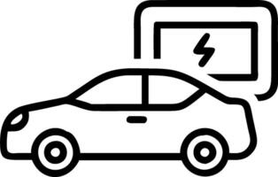 EV car and a digital display symbolizing technological integration with ample space for text. concept as An EV car with a digital display representing the integr vector