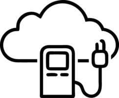 EV charger and a cloud icon symbolizing digital management with ample space for text. concept as An EV charger and a cloud icon representing the digital manageme vector