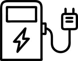 EV charger and a lightning bolt icon symbolizing fast charging with ample space for text. concept as An EV charger and a lightning bolt icon representing the con vector