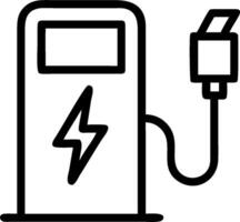 EV charger and a lightning bolt icon symbolizing fast charging with ample space for text. concept as An EV charger and a lightning bolt icon representing the con vector