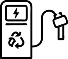 EV charger and a recycling symbol symbolizing sustainability with ample space for text. concept as An EV charger and a recycling symbol representing sustainabili vector