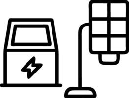 EV charging station and solar panel symbolizing renewable energy with ample space for text. concept as An EV charging station next to a solar panel representing vector