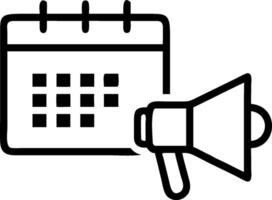 Event Organizer with Calendar and Loudspeaker concept as An image of an event organizer with a calendar and loudspeaker set against a dreamy background offering vector