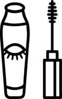 Eyeliner and mascara icon with copy space for cosmetic tools concept as A cosmetic tools oriented eyeliner and mascara icon with ample copy space ideal for visua vector