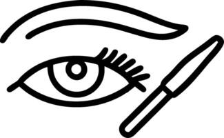 Eyeliner and eyeshadow brush with blank space for custom branding concept as A customizable eyeliner and eyeshadow brush icon with blank space for adding custom vector