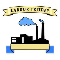 Factory Silhouette Border with Labor Day Tribute Wording concept as A striking border frame featuring the silhouette of a factory symbolizing the industrial root vector