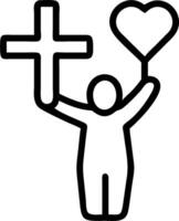 Faith Leader with Cross and Heart concept as An image of a faith leader with a cross and heart symbol set against a whimsical background offering ample space for vector