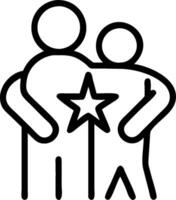 Family Hugging and Star concept as A family hugging with a star symbol and ample copy space representing love and guidance in a hug. in Photo Stock Concept vector