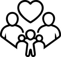Family Counselor with Family and Heart concept as An image of a family counselor with a family and heart symbol set against a whimsical background offering ample vector