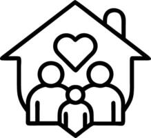 Family with Home and Heart Symbol concept as An image of a family with a home and heart symbol set against a dreamy background offering ample space for text or g vector
