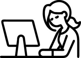 Female executive looking out of a window appearing thoughtful concept as A female executive standing by a large window looking out thoughtfully with a concerned vector
