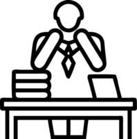 Female executive looking out of a window appearing thoughtful concept as A female executive standing by a large window looking out thoughtfully with a concerned vector