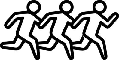 Figures running a marathon symbolizing endurance and team challenge with ample space for text. concept as Figures running in a marathon together representing end vector