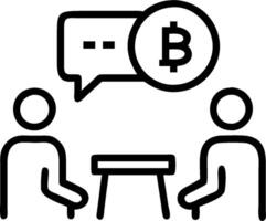 Financial Advisor Discussing Crypto Investments concept as A financial advisor discusses cryptocurrency investment strategies with clients in an office. in Photo vector