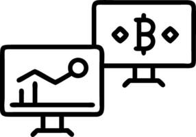 Financial Analyst Monitoring Crypto Charts concept as A financial analyst scrutinizes live cryptocurrency charts and market data on multiple monitors. in Photo S vector