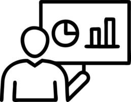 Financial analyst presenting data in a hybrid meeting concept as A financial analyst presenting data in a hybrid meeting with charts displayed in the office and vector