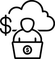 Financial analyst using AI tools for stock valuation concept as A financial analyst in a modern office using AI tools on a laptop for stock valuation highlightin vector