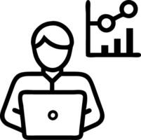 Financial Data Scientist with Laptop and Data Models in High Tech Lab concept as Long shot of a financial data scientist using a laptop and analyzing data models vector