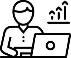 Financial planner reviewing stock portfolio performance reports concept as A financial planner in an office reviewing stock portfolio performance reports on a la vector