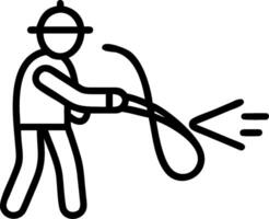 Firefighter with Hose and Firetruck concept as An image of a firefighter with a hose and a firetruck set against a dreamy background offering ample space for tex vector