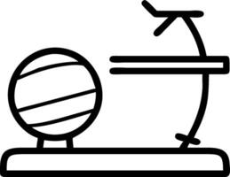 Fitness ball and a standing desk converter symbolizing exercise and ergonomics with ample space for text. concept as A fitness ball and a standing desk converter vector