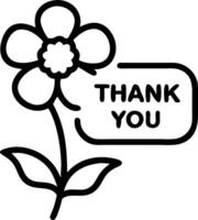 Flower and a thank you note symbolizing simple gratitude with ample space for text. concept as A single flower and a thank you note representing simple gratitude vector