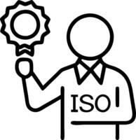 Food Quality Inspector with ISO Badge and Food Samples concept as A food quality inspector holding an ISO badge and food samples set against a dreamy background vector
