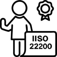 Food Safety Supervisor with Certificate and ISO Badge concept as A food safety supervisor holding a certificate and an ISO badge set against a whimsical backgrou vector