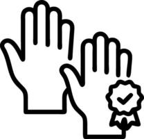 Food Safety Gloves with Certificate and ISO Badge concept as Food safety gloves with a certificate and an ISO badge set against a whimsical background offering a vector