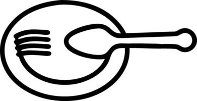 Fork and plate illustration with space for text and icons on a white background concept as A versatile fork and plate illustration featuring space for both text vector