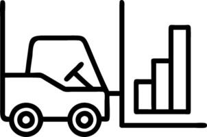 Forklift and a cost analysis chart symbolizing cost analysis in logistics in double exposure with copy space. concept as A forklift blended with a cost analysis vector