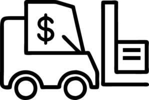 Forklift and a budget efficiency report symbolizing efficient budgeting in distribution in double exposure with copy space. concept as A forklift blended with a vector