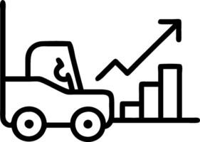 Forklift and a growth analysis chart symbolizing profit optimization in double exposure with copy space. concept as A forklift blended with a growth analysis cha vector