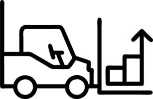 Forklift and a stock level chart symbolizing inventory tracking in double exposure with copy space. concept as A forklift blended with a stock level chart repres vector