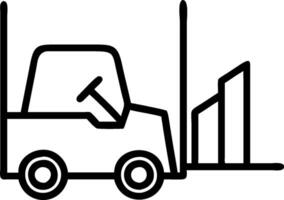 Forklift and a stock level chart symbolizing inventory tracking in double exposure with copy space. concept as A forklift blended with a stock level chart repres vector