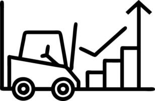 Forklift and a sales growth chart symbolizing sales increase in double exposure with copy space. concept as A forklift blended with a sales growth chart represen vector