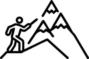 Frosty Summit Adventure concept as Adventurers trek towards the frosty summit of a snow capped mountain embracing the challenge of the climb. in Photo Stock Conc vector