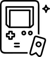Game Boy with Obsolete Certificate and Retro Game Cartridge concept as A Game Boy with an obsolete certificate and retro game cartridge set against a whimsical b vector