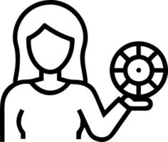 Gambler with a pair of dice and a craps layout indicating dice gaming with room for writing. concept as A gambler holding a pair of dice and standing by a craps vector