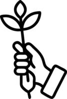 Gardener with a golden shovel and a blooming plant symbolizing horticultural success with ample space for text. concept as A gardener holding a golden shovel and vector