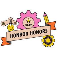 Gear and Tool Border with Honoring Labor Day Wording concept as A unique border frame featuring gears and tools symbolizing the intricate machinery and teamwork vector