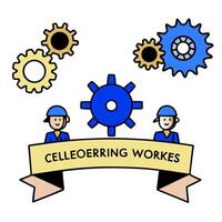 Gear and Tool Border with Honoring Labor Day Wording concept as A unique border frame featuring gears and tools symbolizing the intricate machinery and teamwork vector