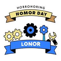 Gear and Tool Border with Honoring Labor Day Wording concept as A unique border frame featuring gears and tools symbolizing the intricate machinery and teamwork vector