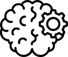 Gears and Brain concept as A brain with gears and ample copy space symbolizing complex thinking and problem solving. in Photo Stock Concept vector