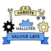 Gear and Tool Border with Honoring Labor Day Wording concept as A unique border frame featuring gears and tools symbolizing the intricate machinery and teamwork vector