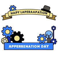 Gear and Tool Border with Honoring Labor Day Wording concept as A unique border frame featuring gears and tools symbolizing the intricate machinery and teamwork vector