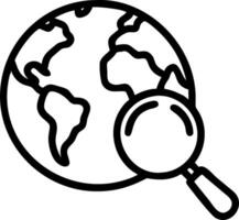 Globe and magnifying glass symbolizing exploration and analysis with ample space for text. concept as A globe and a magnifying glass representing the fundamental vector