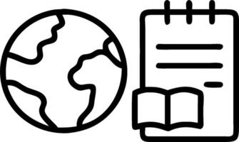 Globe and Notebook concept as An icon of a globe and a notebook set against a clean background offering ample space for text or graphics symbolizing the global p vector