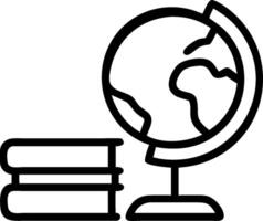 Globe and Textbooks concept as An icon of a globe and textbooks set against a minimalist background offering ample space for text or graphics symbolizing the glo vector