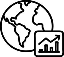 Globe and stock ticker icon with copy space for financial tools concept as A financial tools oriented globe and stock ticker icon with ample copy space ideal for vector